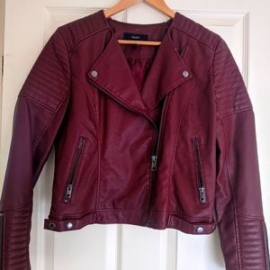 Burgundy Faux Leather Jacket